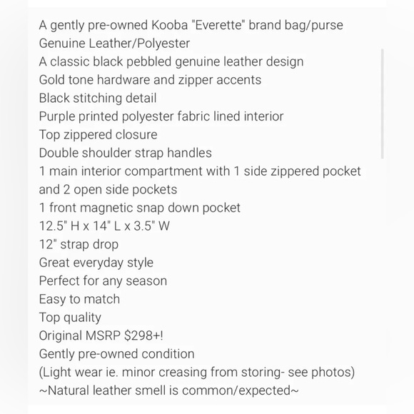 Kooba Everette Tote/ Shoulder Bag Black Leather - Picture 7 of 7